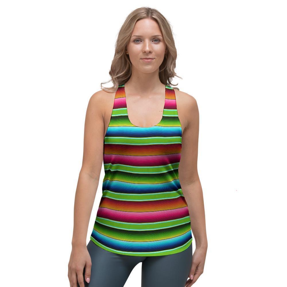 Green Baja Serape Women's Racerback Tank Top-grizzshop
