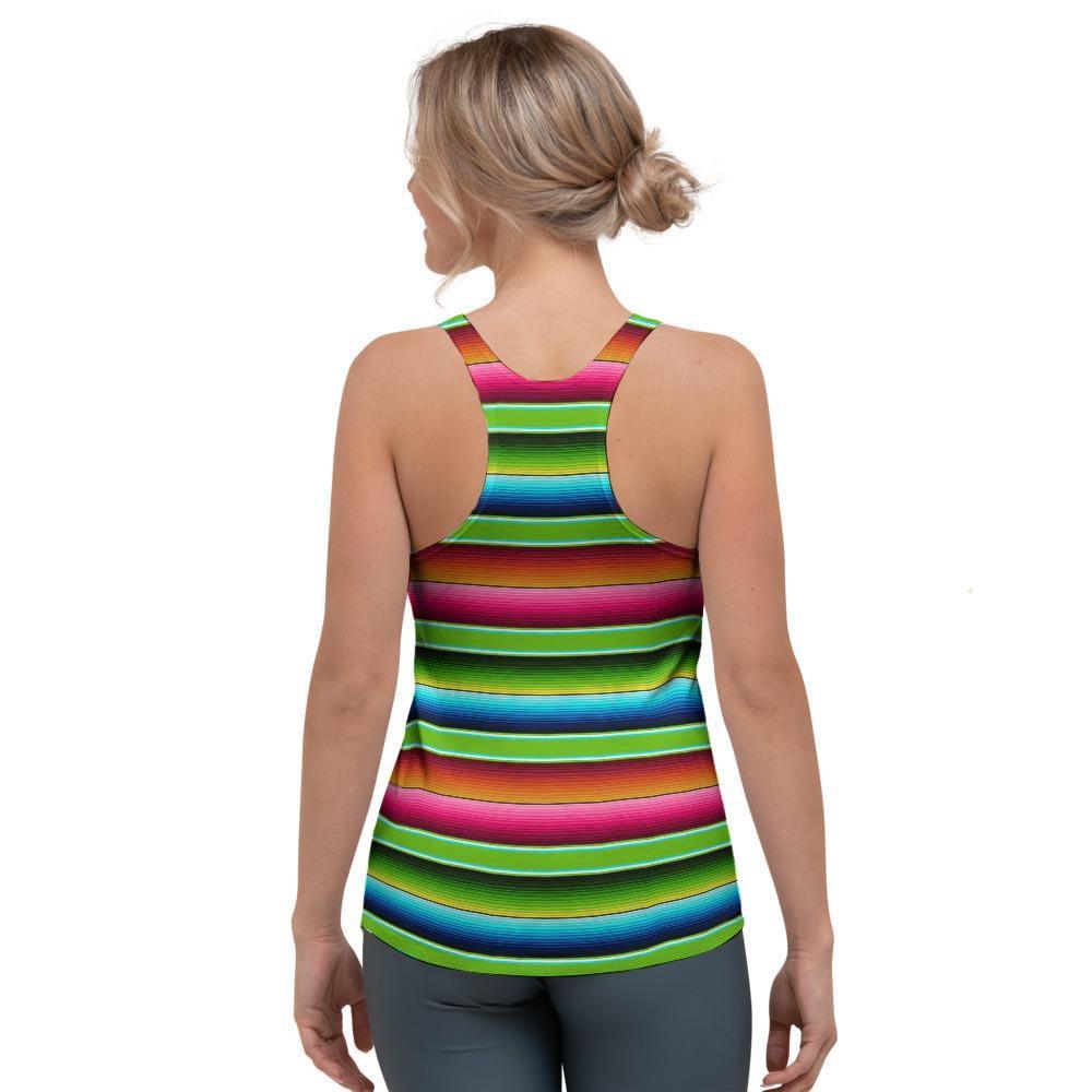 Green Baja Serape Women's Racerback Tank Top-grizzshop