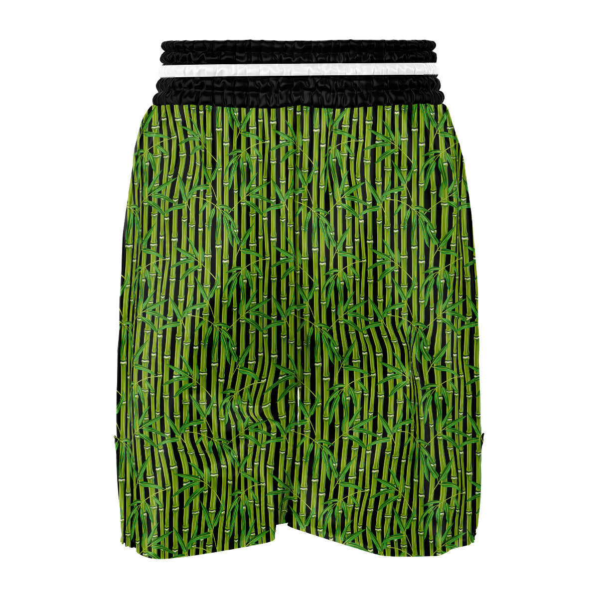 Green Bamboo And Leaves Print Pattern Boxing Shorts-grizzshop