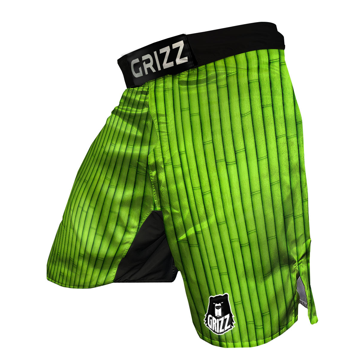 Green Bamboo Print MMA Shorts-grizzshop
