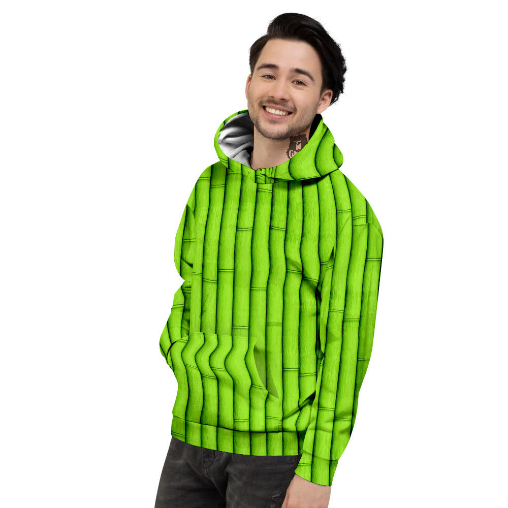 Green Bamboo Print Men's Hoodie-grizzshop