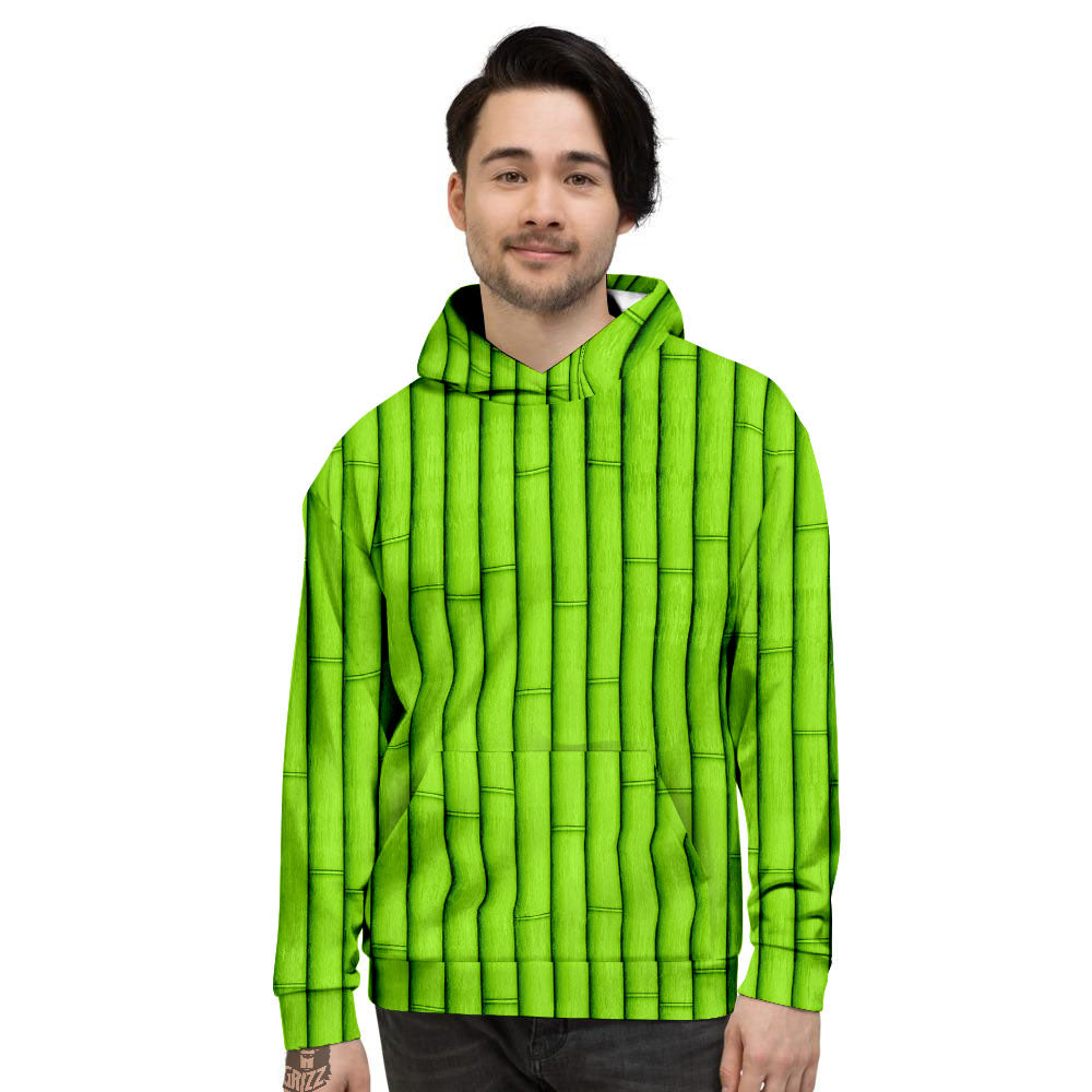 Green Bamboo Print Men's Hoodie-grizzshop