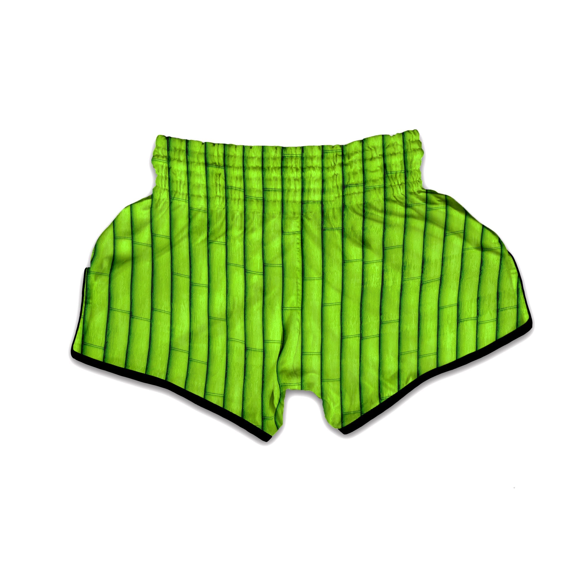 Green Bamboo Print Muay Thai Boxing Shorts-grizzshop