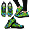 Green Blue Butterfly Pattern Print Black Sneaker Shoes For Men Women-grizzshop