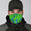 Green Blue Butterfly Pattern Print Face Mask-grizzshop