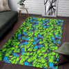 Green Blue Butterfly Pattern Print Floor Mat-grizzshop