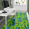 Green Blue Butterfly Pattern Print Floor Mat-grizzshop