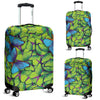 Green Blue Butterfly Pattern Print Luggage Cover Protector-grizzshop