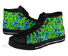 Green Blue Butterfly Pattern Print Men Women's High Top Shoes-grizzshop