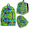Green Blue Butterfly Pattern Print Premium Backpack-grizzshop