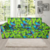 Green Blue Butterfly Pattern Print Sofa Covers-grizzshop