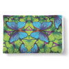 Green Blue Butterfly Pattern Print Throw Blanket-grizzshop