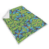 Green Blue Butterfly Pattern Print Throw Blanket-grizzshop