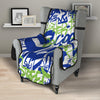 Green Blue Urban Graffiti Text Print Pattern Armchair Protector-grizzshop