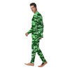 Green Camo And Camouflage Print Men's Pajamas-grizzshop