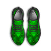 Green Casino Print Pattern Black Running Shoes-grizzshop