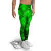 Green Casino Print Pattern Men's Leggings-grizzshop