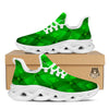Green Casino Print Pattern White Running Shoes-grizzshop