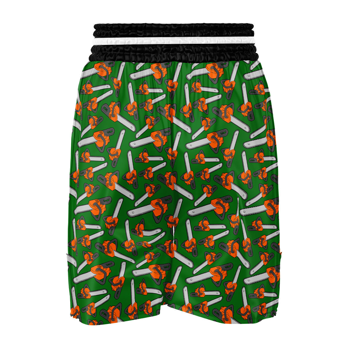 Green Chainsaw Print Pattern Boxing Shorts-grizzshop