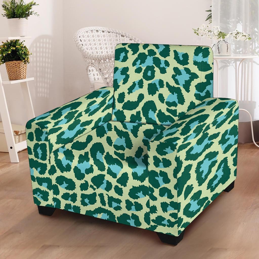 Green Cheetah Armchair Cover-grizzshop