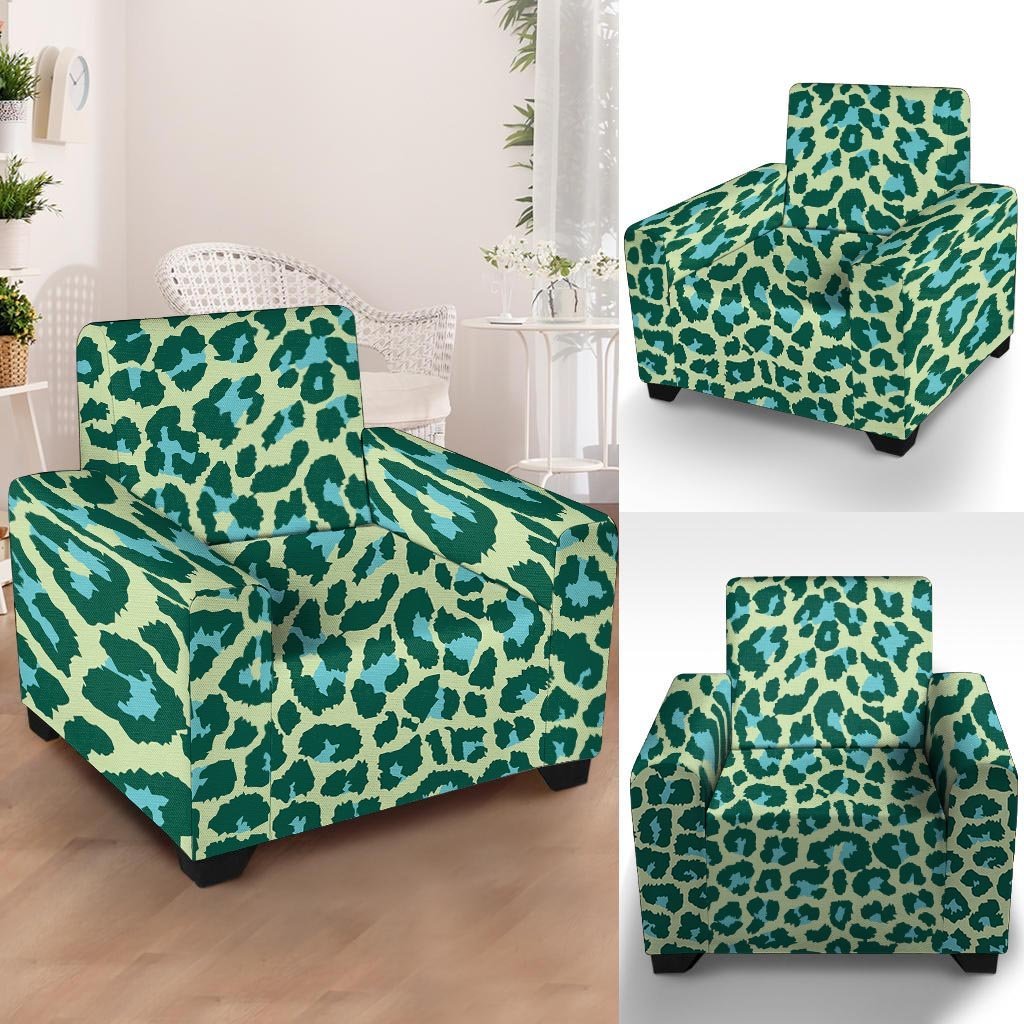 Green Cheetah Armchair Cover-grizzshop