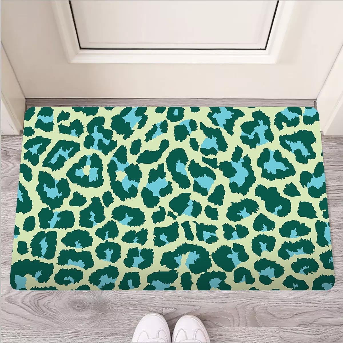 Green Cheetah Door Mat-grizzshop