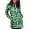 Green Cheetah Hoodie Dress-grizzshop