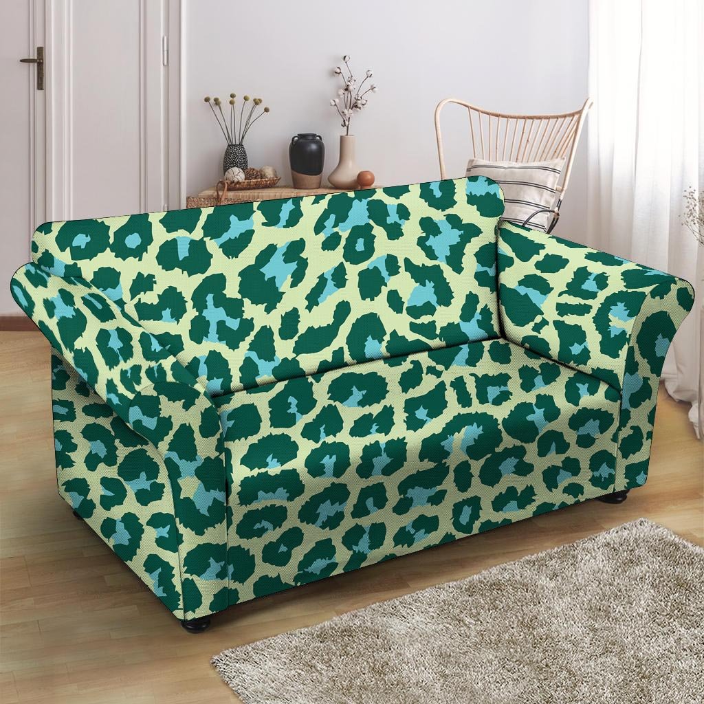 Green Cheetah Loveseat Cover-grizzshop