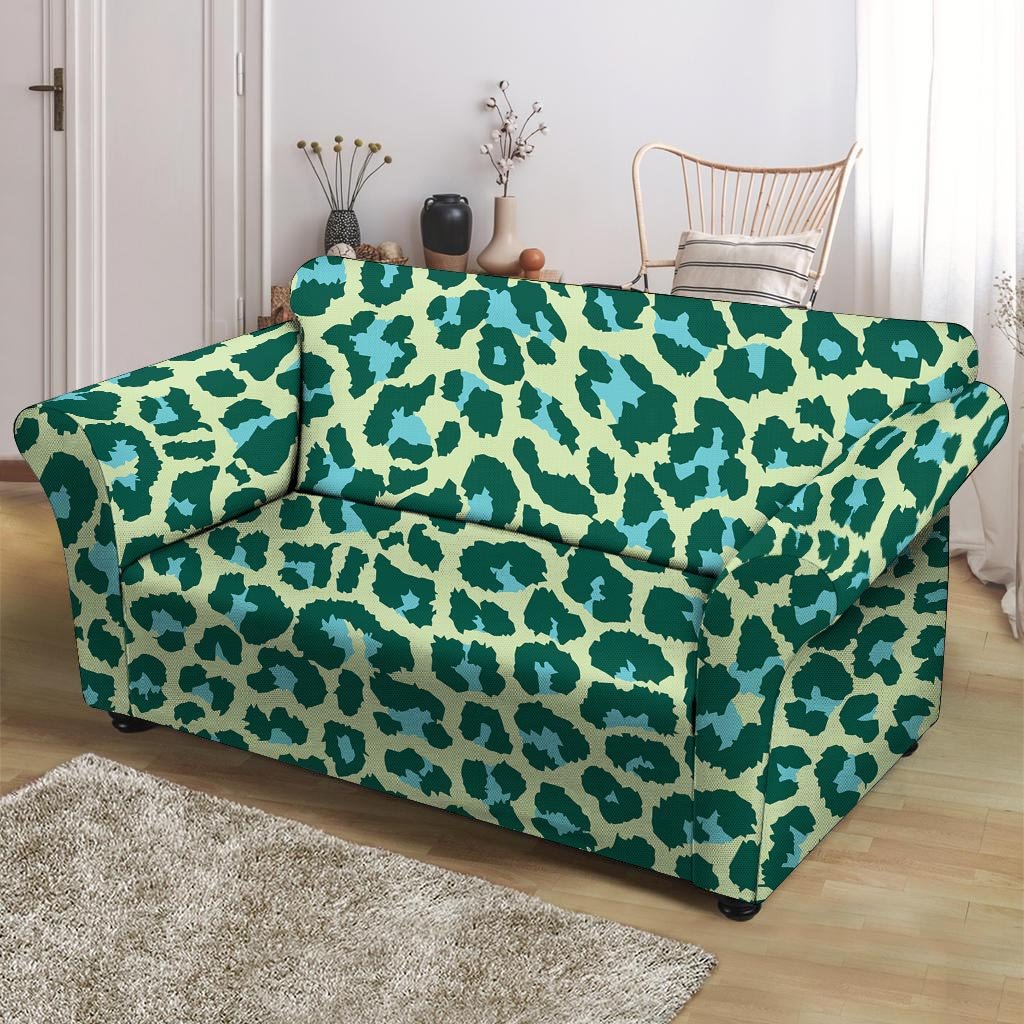 Green Cheetah Loveseat Cover-grizzshop