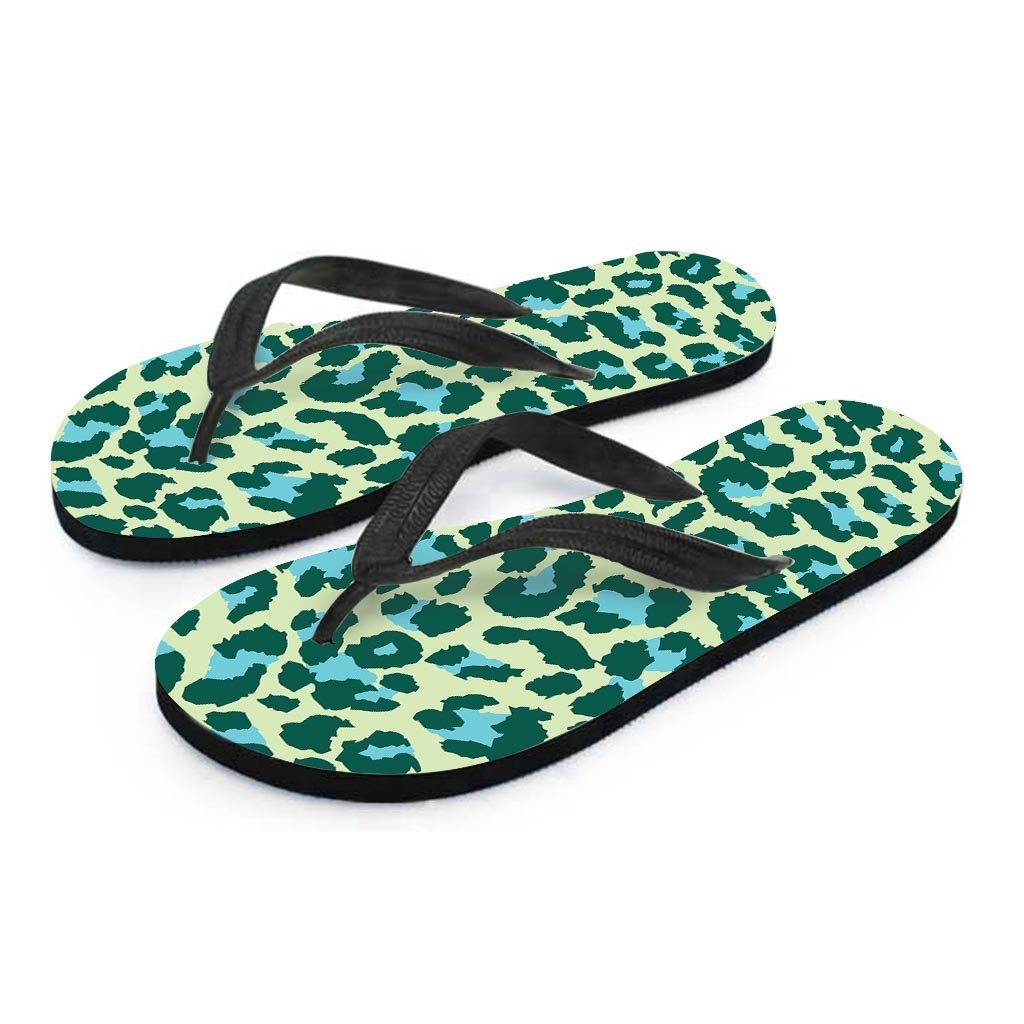 Green Cheetah Men's Flip Flops-grizzshop