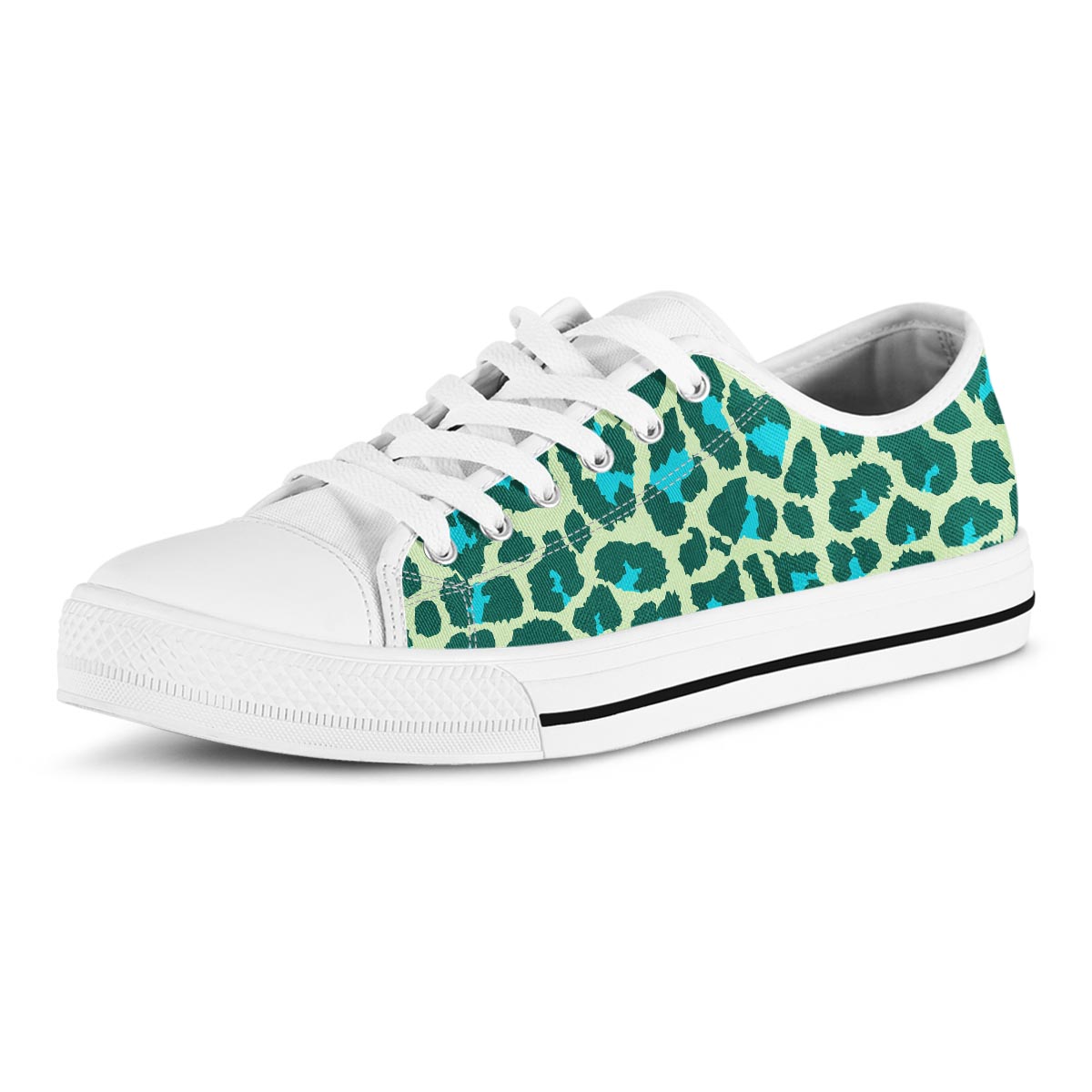 Green Cheetah Men's Low Top Shoes-grizzshop