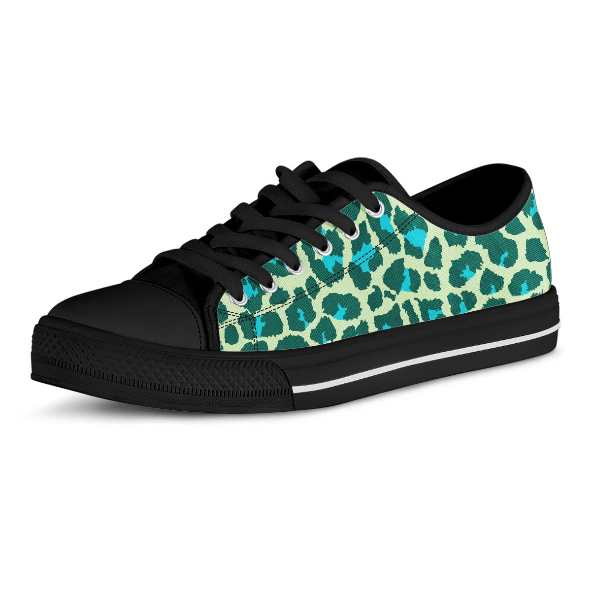 Green Cheetah Men's Low Top Shoes-grizzshop