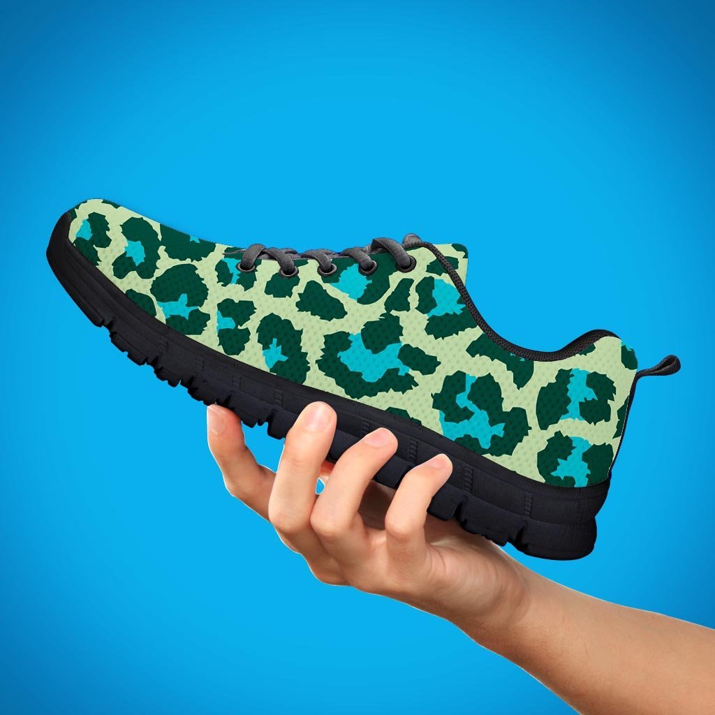 Green Cheetah Men's Sneakers-grizzshop