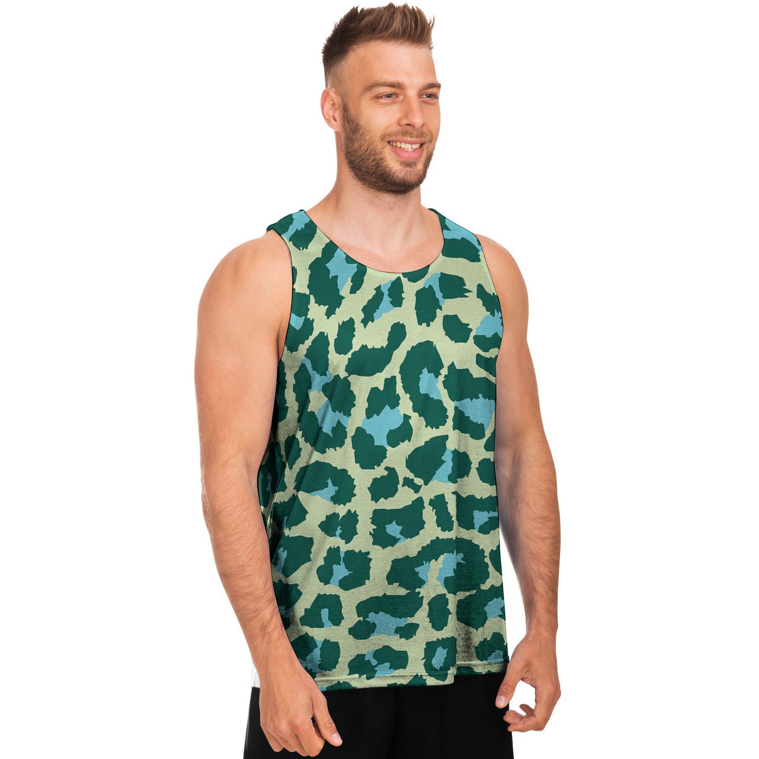 Green Cheetah Men's Tank Tops-grizzshop