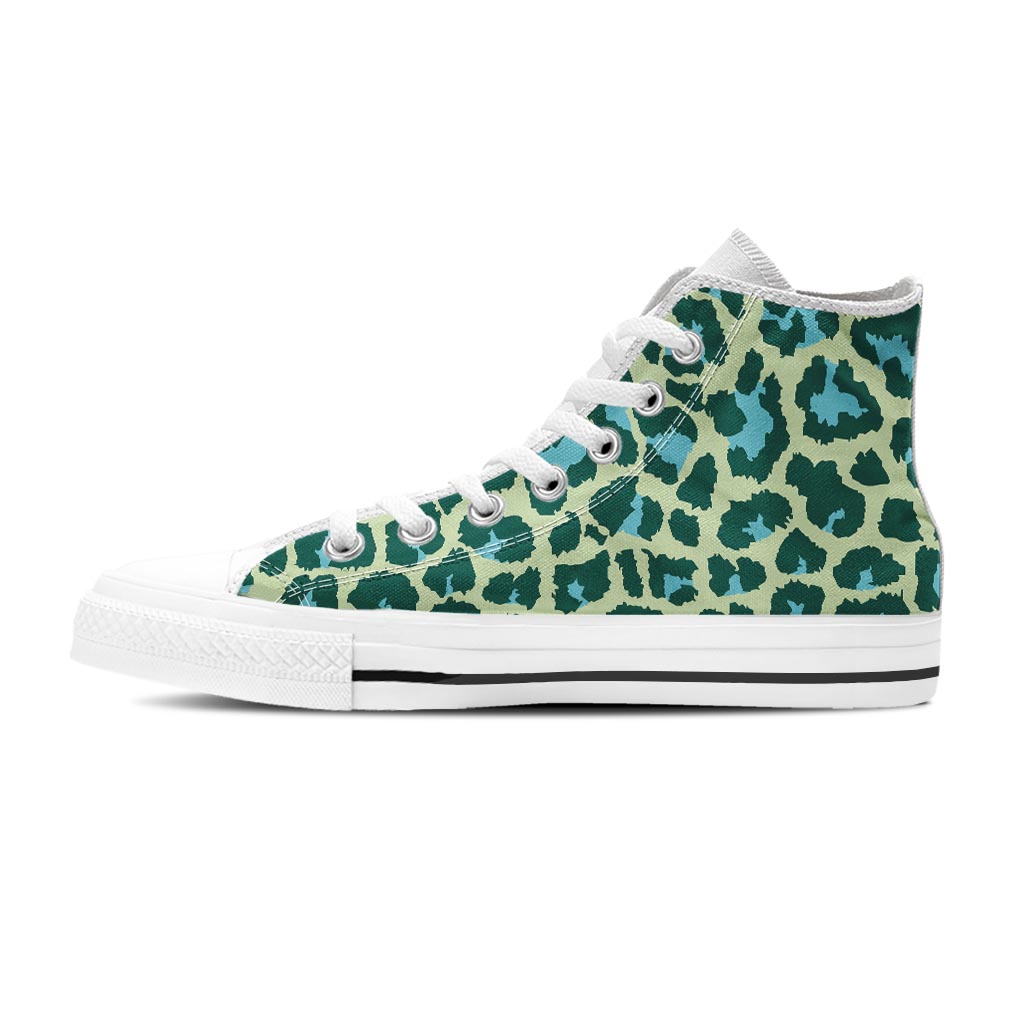 Green Cheetah Women's High Top Shoes-grizzshop