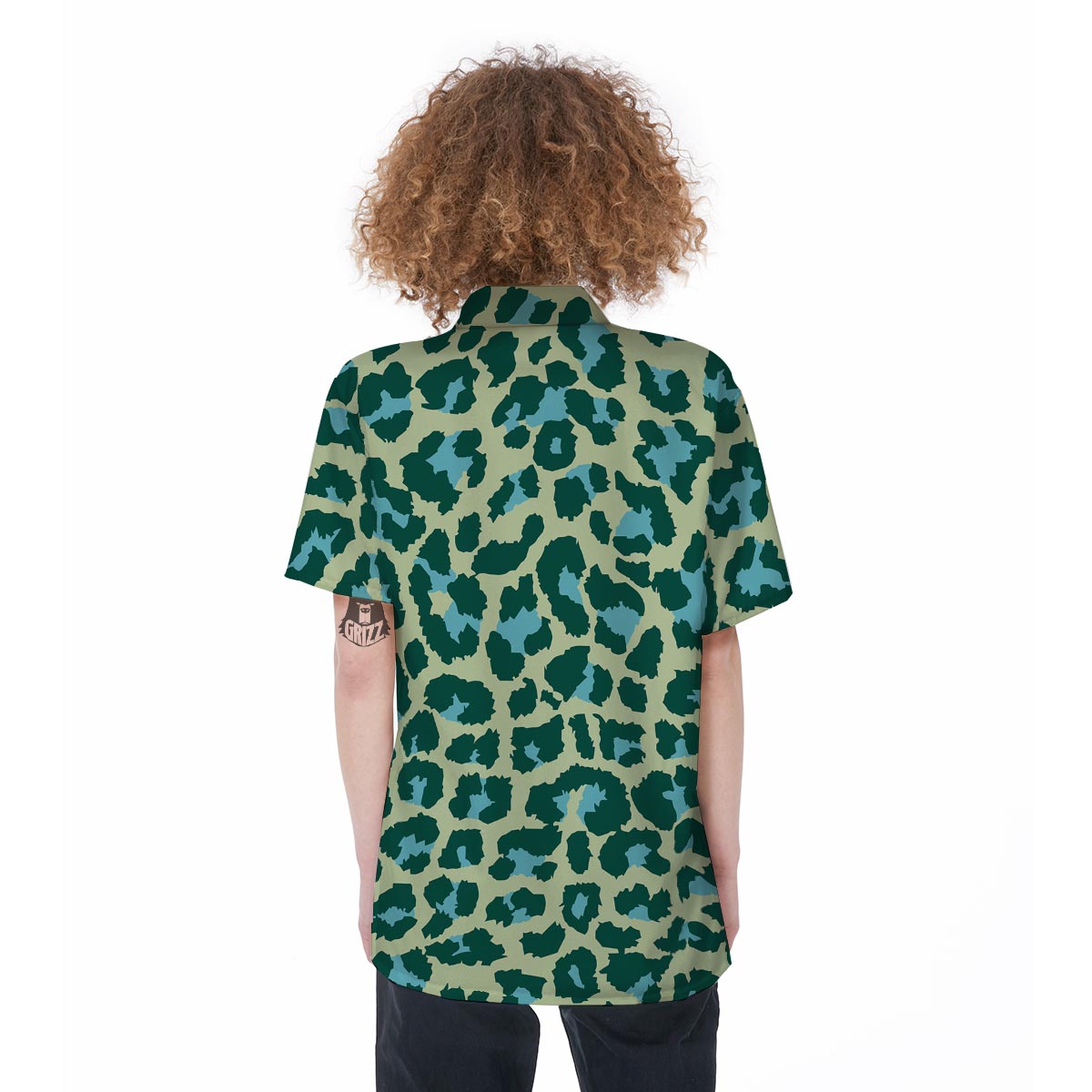 Green Cheetah Women's Short Sleeve Shirts-grizzshop