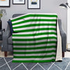 Green Color Striped Print Blanket-grizzshop