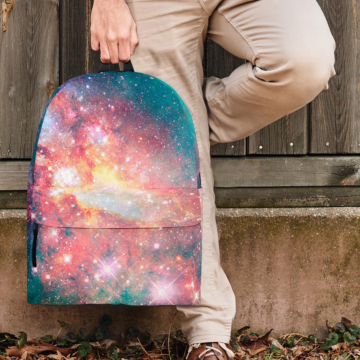 Green Cosmic Space Galaxy Backpack-grizzshop