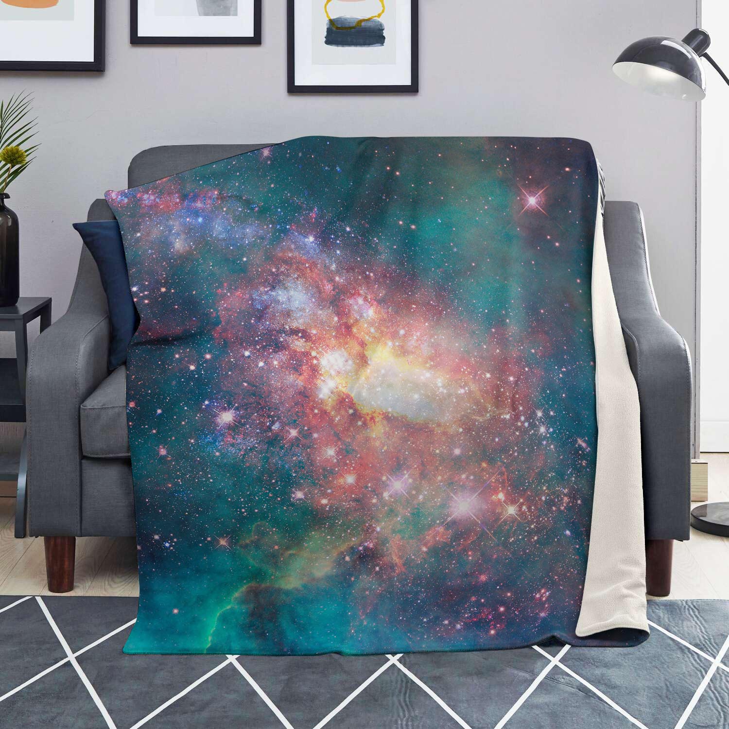 Green Cosmic Space Galaxy Blanket-grizzshop