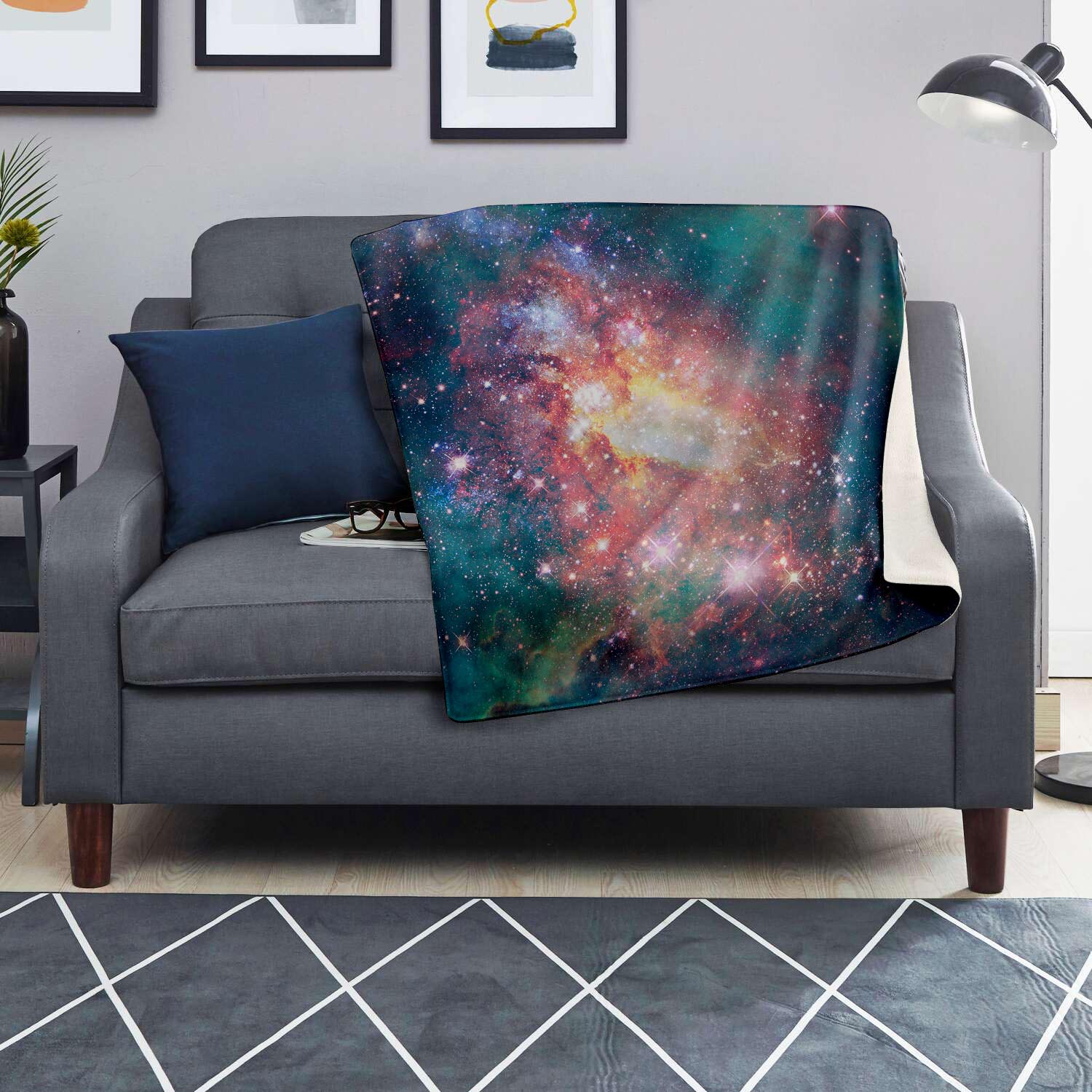 Green Cosmic Space Galaxy Blanket-grizzshop