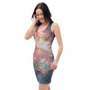 Green Cosmic Space Galaxy Bodycon Dress-grizzshop