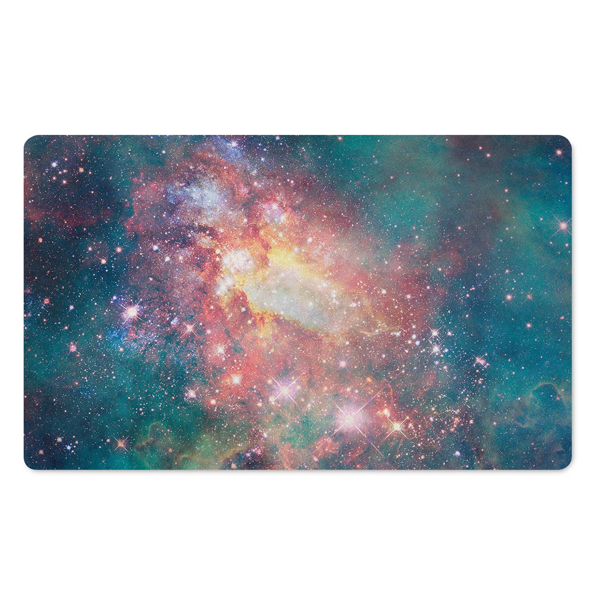 Green Cosmic Space Galaxy Door Mat-grizzshop