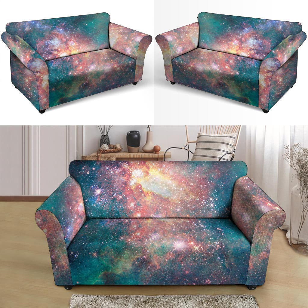 Green Cosmic Space Galaxy Loveseat Cover-grizzshop