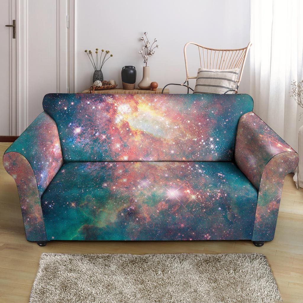 Green Cosmic Space Galaxy Loveseat Cover-grizzshop