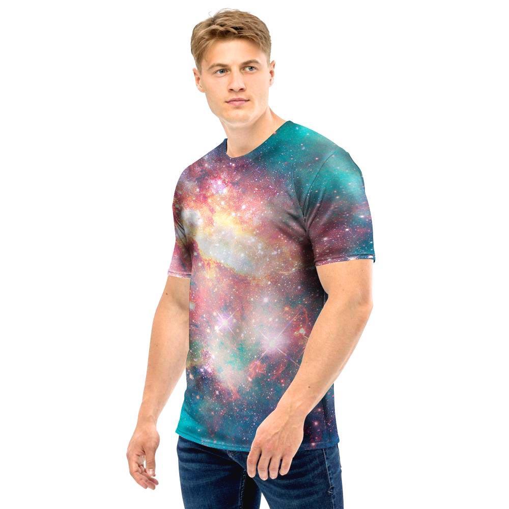 Green Cosmic Space Galaxy Men T Shirt-grizzshop