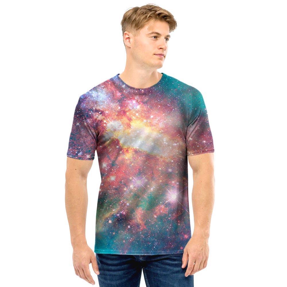 Green Cosmic Space Galaxy Men T Shirt-grizzshop