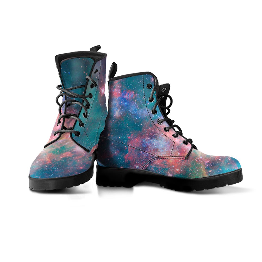 Green Cosmic Space Galaxy Men's Boots-grizzshop