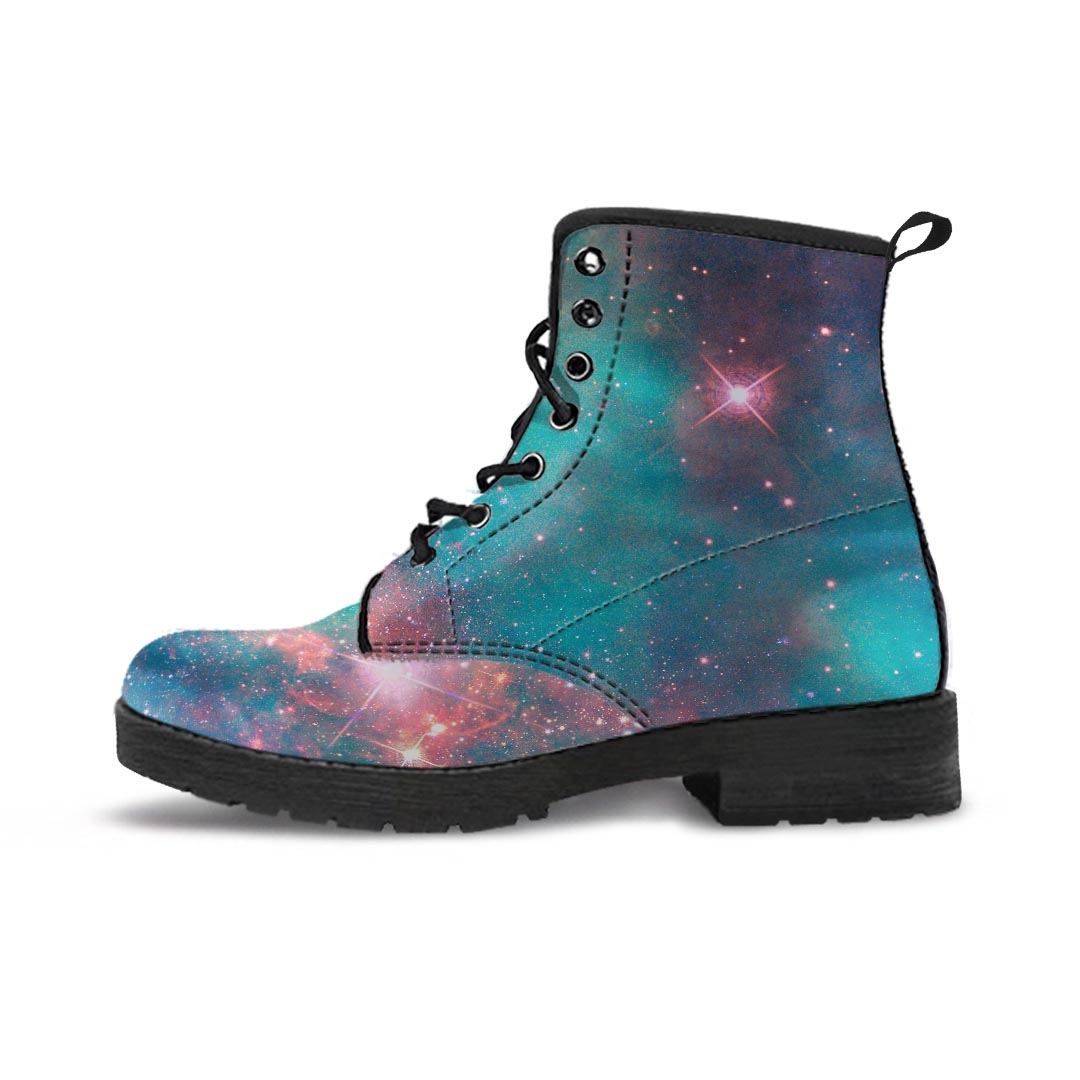 Green Cosmic Space Galaxy Men's Boots-grizzshop