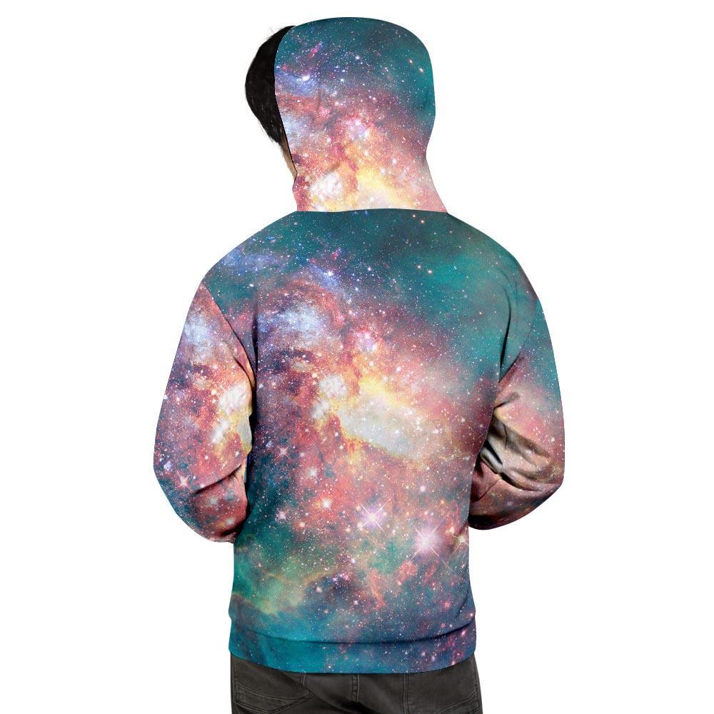 Green Cosmic Space Galaxy Men's Hoodie-grizzshop