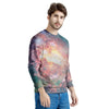 Green Cosmic Space Galaxy Men's Sweatshirt-grizzshop